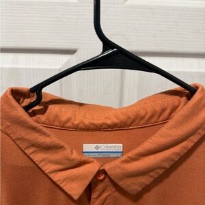 Columbia Men's Polo in Vibrant Orange with lines